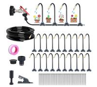 Sistema de riego Acesome 360° de sistema de riego de jardín, ahorro de agua, kit de riego de niebla, boquilla ajustable para jardín, césped, huerta, granja (20 m)