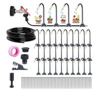 Sistema de riego Acesome 360° de sistema de riego de jardín, ahorro de agua, kit de riego de niebla, boquilla ajustable para jardín, césped, huerta, granja (30 m)