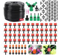 Sistema de Riego Automático,201 Piezas,50M Kit Riego por Goteo,Riego por Goteo Huerto, Riego por Goteo Huerto,Adecuado para Prados, Jardines, Huertos Sistema de Riego Automático para Césped