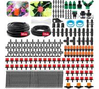 Sistema de Riego Automático,360 Piezas,55M+15M Kit Riego por Goteo,Riego por Goteo Huerto, Riego por Goteo Huerto,Adecuado para Prados, Jardines, Huertos Sistema de Riego Automático para Césped