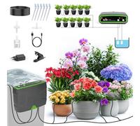 Sistema de riego automático para interior para plantas de jardín, Vankarr WiFi, riego automático con doble bomba, juego de riego por goteo con aplicación, riego de plantas de interior para 20 plantas