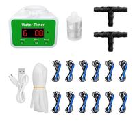 Sistema de riego automático para plantas de interior con carga USB, 12 macetas de agua, riego automático por goteo, tubo de 6.5 pies y 12 flechas
