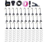 Sistema de riego automático, sistema automático de riego por goteo con boquilla de pulverización ajustable de 360 grados y componentes de riego de conexión rápida (30 m)