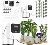 Sistema de Riego Automático | Sistema de Riego Automático Recargable por Goteo para 15 Plantas | Kit de Riego Interior para Macetas, Balcón, Invernadero, Jardín