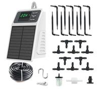 Sistema De Riego Automático Solar Y USB Con Temporizador (1-30 Min/1 H-15 Días) Para 10 Plantas En Maceta - Kit De Riego Con Manguera De 10 M Para Jardín, Balcón, Patio E Invernadero,A