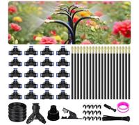 Sistema de riego de jardín ajustable de 4/6 mm, kit de aspersor de niebla con manguera de 15 m o 30 m, boquillas omnidireccionales de 15 o 18, conector GHT, latón ABS resistente a los rayos UV (30 m