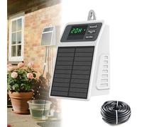 Sistema De Riego Inteligente Para 10 Plantas: Funciona Con Energía Solar/USB, Manguera De 10 M Y Temporizador De 1 A 30 Minutos A 15 Días Para Interiores Y Exteriores Jardines.,A