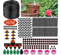 Sistema de riego Jardín, 285 PCS Sistema de Riego por Goteo, Sistema de Riego por Goteo, 50M Sistema de Riego Jardín, Kit de Riego por Goteo por Bricolaje para Jardín Micro, Riego automatico, Jardin