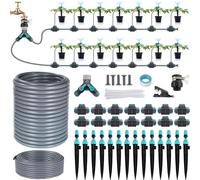 Sistema de riego Jardín 30M Kit de riego por Goteo, Micro Riego Automático con Ajustable Boquilla Aspersor y Gotero Pulverizador para Jardin Invernadero Césped Patio Terraza