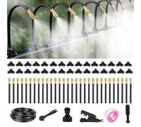 Sistema de Riego Jardín, 30M Kit Nebulizador por Goteo Automatico, Sistema Riego Automático con Ajustable Boquilla Aspersor Pulverizador, Sistema de Riego por Goteo para Jardin Invernadero