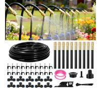 Sistema de Riego Jardín Automático, Kit Riego por Goteo, 10M Micro Riego Sistema con Ajustable Boquilla, 360° Pulverizador y Gotero para Jardin Invernadero Césped Patio Terraza Paisaje Huerto