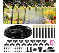 Sistema de Riego Jardín Automático, Kit Riego por Goteo, 15M Micro Riego Sistema con Ajustable Boquilla, 360° Pulverizador y Gotero para Jardin Invernadero Césped Patio Terraza Paisaje Huerto