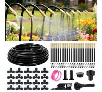 Sistema de Riego Jardín Automático, Kit Riego por Goteo, 20M Micro Riego Sistema con Ajustable Boquilla, 360° Pulverizador y Gotero para Jardin Invernadero Césped Patio Terraza Paisaje Huerto