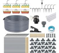 Sistema de Riego Jardín Automático, Kit Riego por Goteo, 25M Micro Riego Sistema con Ajustable Boquilla, 360° Pulverizador y Gotero para Jardin Invernadero Césped Patio Terraza Paisaje Huerto