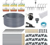Sistema de Riego Jardín Automático, Kit Riego por Goteo, 25M Micro Riego Sistema con Ajustable Boquilla, 360° Pulverizador y Gotero para Invernadero Césped Patio Terraza Paisaje Huerto (20 metros)