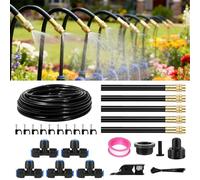 Sistema de Riego Jardín Automático, Kit Riego por Goteo, 5M Micro Riego Sistema con Ajustable Boquilla, 360° Pulverizador y Gotero para Jardin Invernadero Césped Patio Terraza Paisaje Huerto