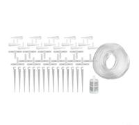 Sistema de riego por goteo de jardín con válvulas de flujo ajustables, kit de riego de plantas en maceta para invernadero y balcón, juego de manguera de aspersor para alimentación de raíces (E)