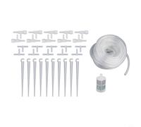 Sistema de riego por goteo de plantas en maceta con válvulas reguladoras que soporta el flujo de agua para un riego eficiente de raíces y desarrollo de plantas (D)