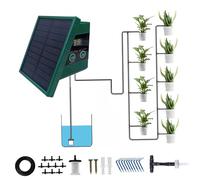 Sistema de riego por goteo solar automático - Kit de sistema de riego de plantas con temporizador de panel solar Emisores de goteo de tubería de 10 m para jardín interior y exterior