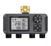 Sistema de riego programable de 4 válvulas con ajuste de retardo de lluvia e intervalo ajustable entre ciclos