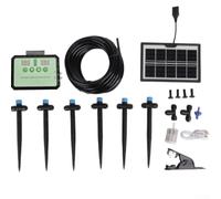 Sistema de riego solar, modos ajustables, kit de riego automático inteligente de plantas con manguera flexible y temporizador, para invernadero de plantas de jardín