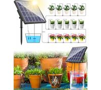 Sistema de riego solar por goteo de 15 m, kit de riego automático de 2,5 W para plantas de balcón, jardín e invernadero.