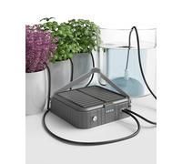 Sistema de riego solar por goteo para jardín, kit de riego automático para plantas en macetas, balcón, cama de plantas e invernadero, kit de riego de jardín (gris)