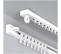 Sistema de riel adhesivo para cortinas correderas de 600 cm, montaje en pared/techo sin taladrar, rodillos silenciosos para un funcionamiento suave