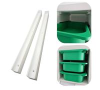 Sistema de riel blanco compatible con el estante Kallax y el contenedor Trofast