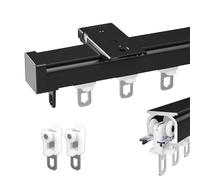 Sistema de riel de aluminio para montaje en techo y pared, ajustable, 50-500 cm, perfecto para cortinas y tabiques, 340 cm, versátil y fácil instalación