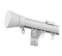 Sistema de riel de aluminio resistente ajustable de 1 m y 6 m con accesorios para duchas y tabiques (crema, 2,5 m)