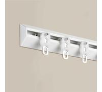 Sistema de riel de cortina ajustable de 5,1 m, riel blanco versátil para sala de estar, dormitorio y ducha, solución perfecta para decoración del hogar