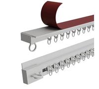 Sistema de riel de cortina, autoadhesivo, sin taladro, 70600 cm, montaje ajustable en techo o pared para cama, caravana, divisor de habitación, perfecto para cortinas (400 cm)