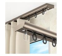 Sistema de riel de cortina con corredor silencioso y ruedas de doble eje para bloqueo de luz e instalación invisible