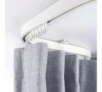Sistema de riel de cortina curvado flexible para instalación en techo/pared, separadores de habitación para sala de estar, dormitorio, cámper, ducha, 6,6 m