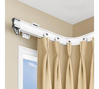 Sistema de riel de cortina curvado flexible para montaje en pared y techo, ajustable de 46 a 12 pulgadas, para separadores de habitaciones, ideal para el hogar, hospital, caravana, loft, cama grande