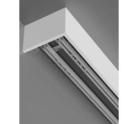 Sistema de riel de cortina de aluminio blanco de alta calidad, rodillos silenciosos, doble riel para dormitorios, montaje ajustable en techo/pared, completo con cenefa de cortina, fácil instalación