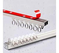 Sistema de riel de cortina de aluminio con rodillos, riel de cortina montado en el techo para ventanas, balcones, oficinas, hoteles y clínicas, solución separadora de habitaciones autoadhesiva