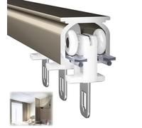 Sistema de riel de cortina de aluminio de 0,5 m, 1 m, 3 m, 6 m, resistente a la corrosión, para uso múltiple, ideal para divisor de habitaciones, ducha, sala de estar, dormitorio, fácil instalación