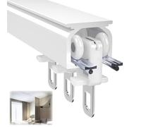 Sistema de riel de cortina de aluminio de 0,5 m, 1 m, 3 m, 6 m, resistente a la corrosión, para uso múltiple, ideal para separadores de habitaciones, ducha, sala de estar, dormitorio