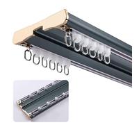 Sistema de riel de cortina de aluminio de 2 m/3,5 m, barras de cortina deslizantes para divisores de habitación, ducha y cámper, riel de 2 vías para una fácil instalación y funcionamiento suave (1,6 m