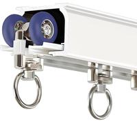 Sistema de riel de cortina de aluminio para exteriores con rodillos silenciosos para dormitorio y caravana, 6,1 m, color blanco
