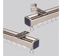 Sistema de riel de cortina de aluminio resistente de 6 pies, barra divisora de habitación montada en pared/techo para sala de estar, hotel, hospital, aula y solución