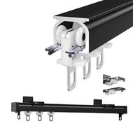 Sistema de riel de cortina de aluminio | Riel de techo y pared con corredores de deslizamiento silencioso para oscurecer y divisor de habitación