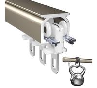 Sistema de riel de cortina de aluminio, riel deslizante de techo de 4,6 m con accesorios de montaje, riel de 1 canal, ideal para cortinas, solución versátil de decoración del hogar, fácil instalación