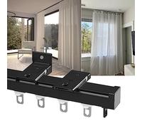 Sistema de riel de cortina de metal para espacios de 2 a 20 pies de ancho, juego de rieles de cortina con rodillos silenciosos, montaje en techo o pared, divisor de habitación para dormitorio, oficina