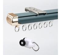 Sistema de riel de cortina de montaje en techo, barra de ducha de aluminio de 12 pies para barra divisora verde bahía, perfecta para decoración del hogar