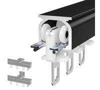 Sistema de riel de cortina de techo de 1 carril de aluminio con protección contra el óxido ajustable de 50 a 600 cm, ideal para sala de estar, dormitorio, ducha, divisor de privacidad, fácil
