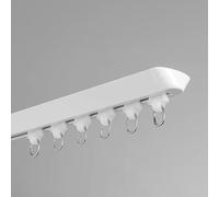 Sistema de riel de cortina de techo de 10 pies, barra deslizante transversal para divisor de habitación y protección de privacidad, ideal para espacios compartidos, fácil instalación, color blanco