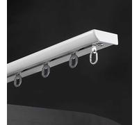 Sistema de riel de cortina de techo de aluminio ultrafino, barra deslizante silenciosa con accesorios de montaje, color blanco, 3,7 m, perfecto para decoración del hogar y la oficina